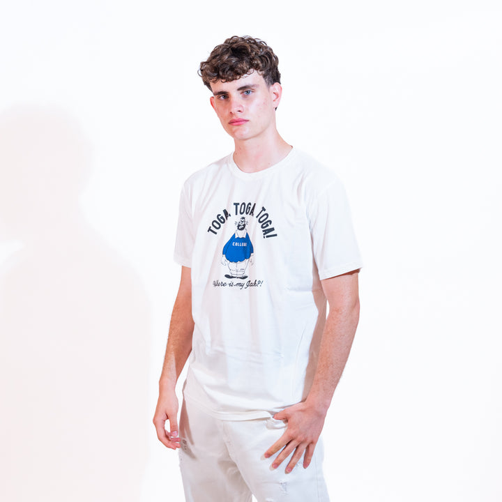 Bl'ker T-shirt Vintage Graphic Toga, Toga, Toga Uomo White