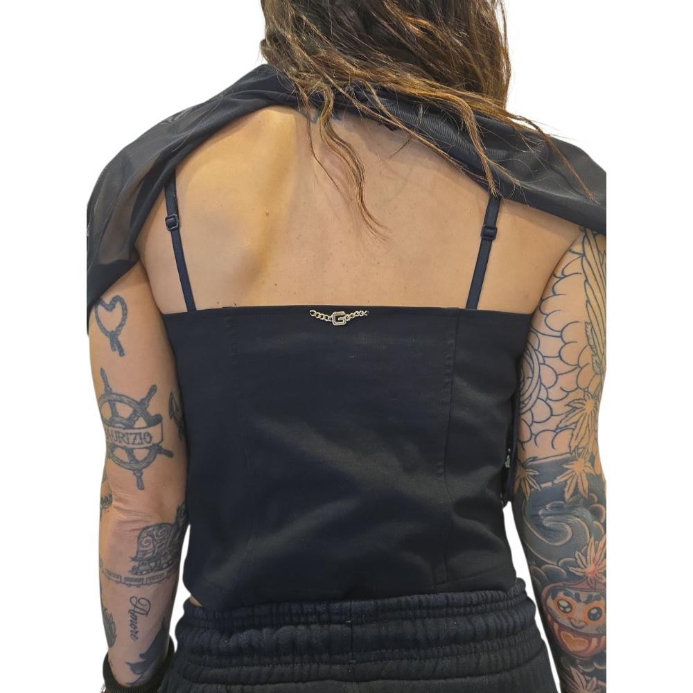 Gaëlle Paris Top In Tulle Nero Donna