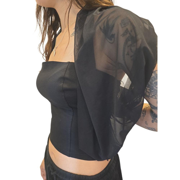 Gaëlle Paris Top In Tulle Nero Donna