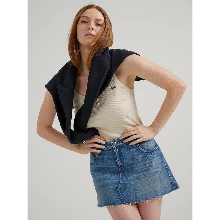 Lee Women's Low Rise Mini Skirt Freezer Burn Donna