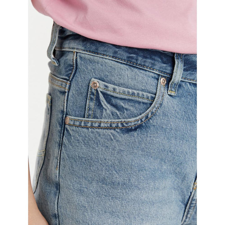 Lee Pantaloncini Jeans Rider Blu Straight Fit Donna