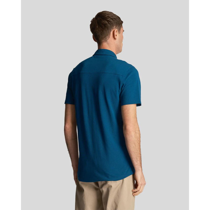 Lyle & Scott Camicia Pique Apres Navy