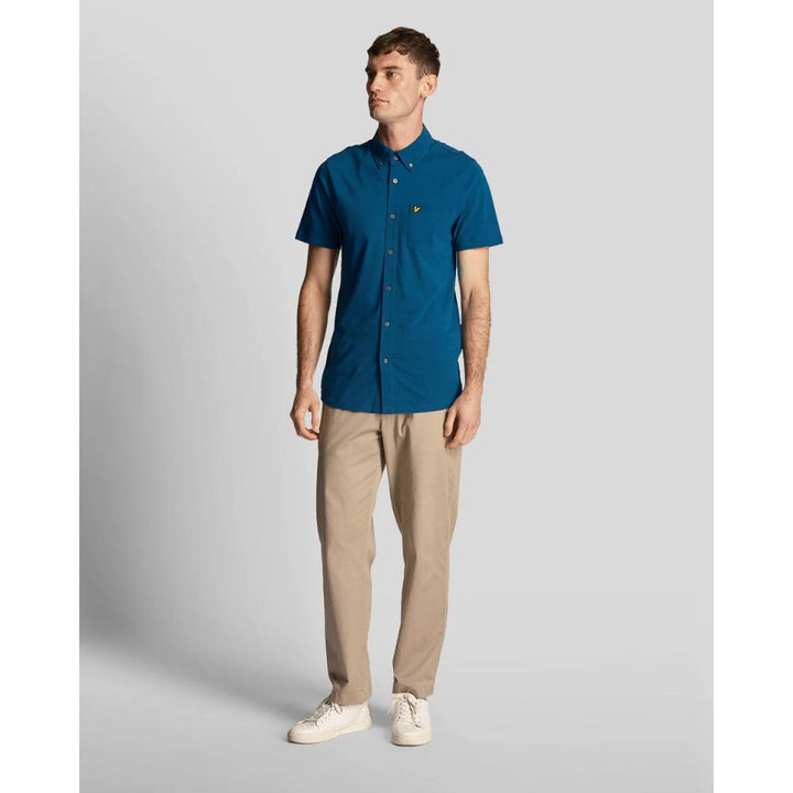 Lyle & Scott Camicia Pique Apres Navy