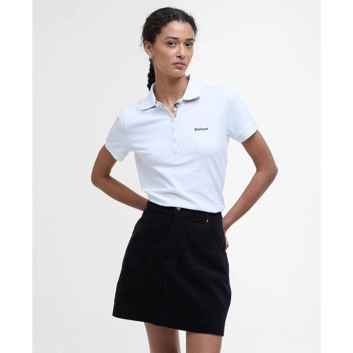 Barbour Maglia Portsdown Polo Donna White/Hessian