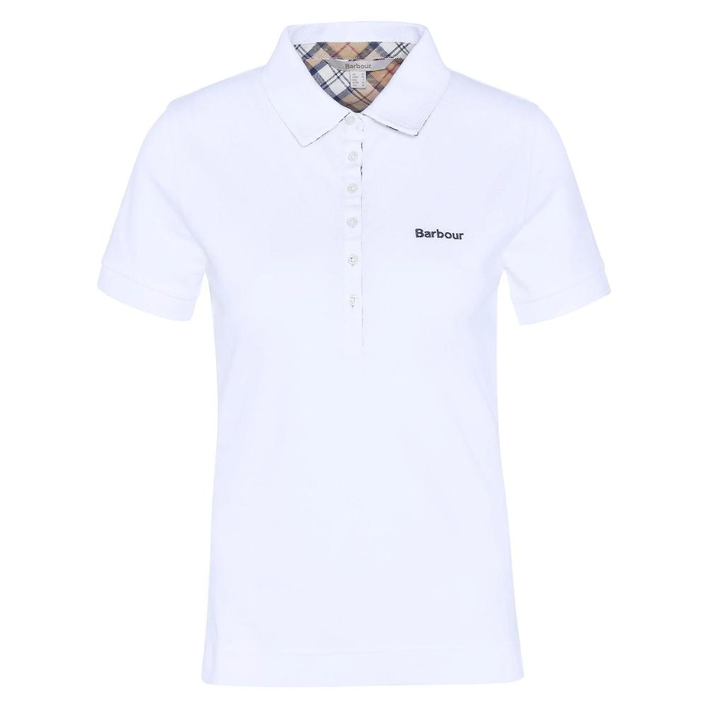 Barbour Maglia Portsdown Polo Donna White/Hessian