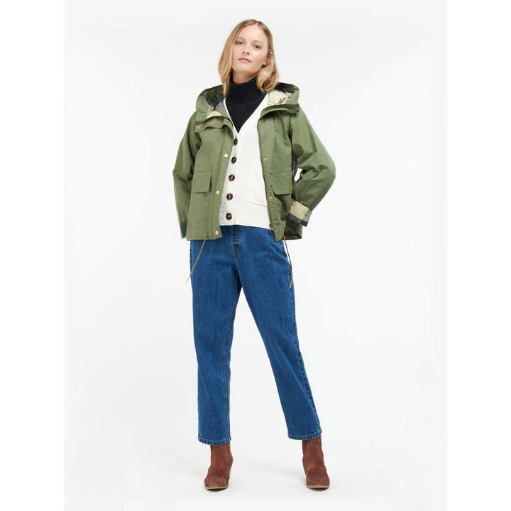Barbour Giacca con Cappuccio Nith Showeproof Donna Verde