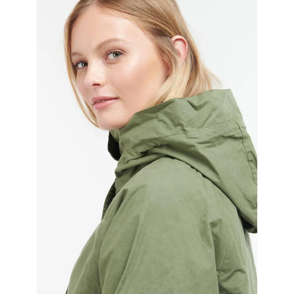 Barbour Giacca con Cappuccio Nith Showeproof Donna Verde