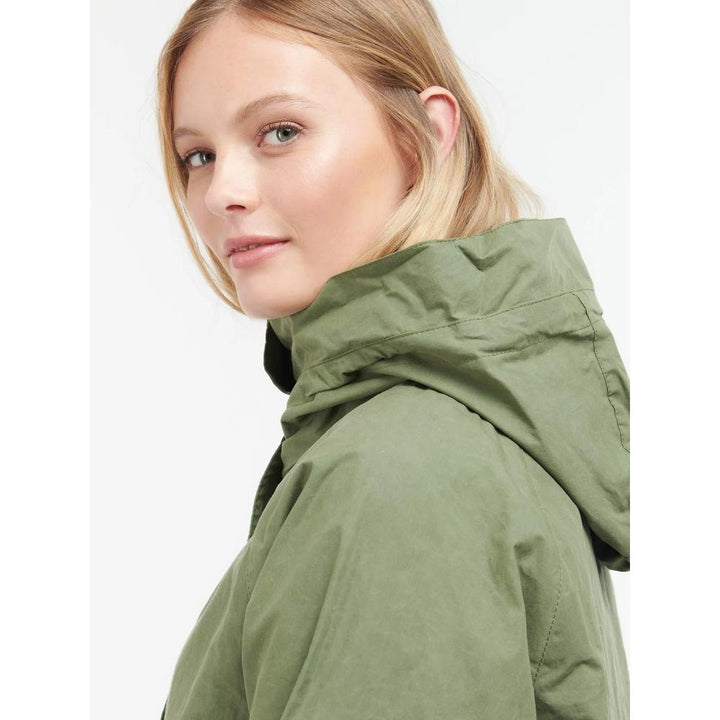 Barbour Giacca con Cappuccio Nith Showeproof Donna Verde