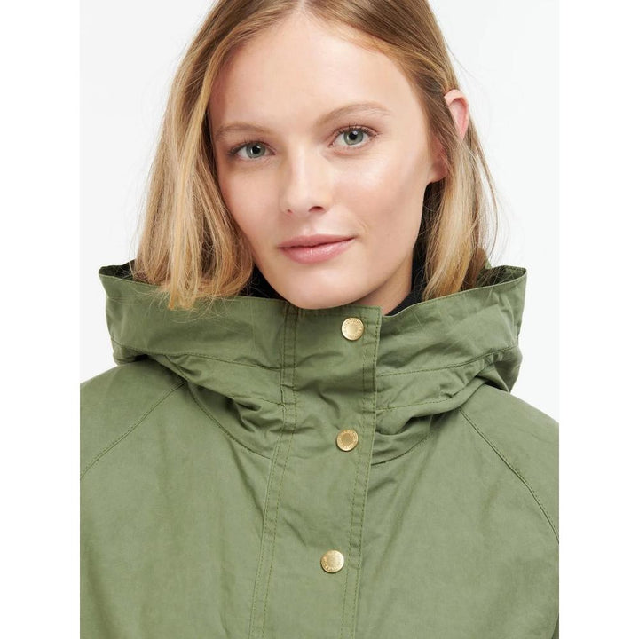 Barbour Giacca con Cappuccio Nith Showeproof Donna Verde