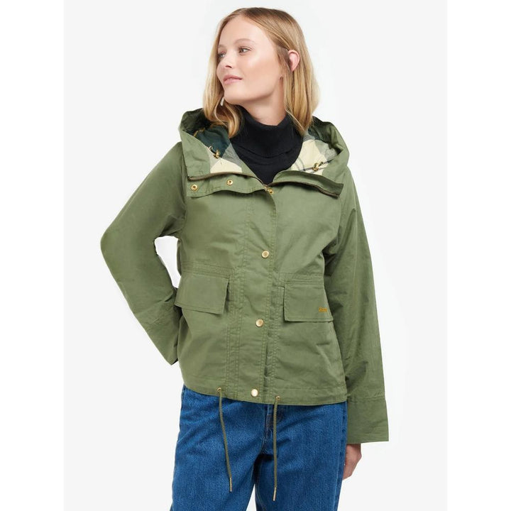 Barbour Giacca con Cappuccio Nith Showeproof Donna Verde