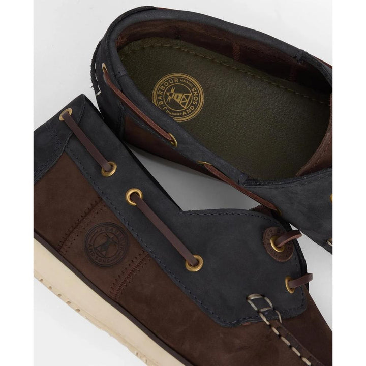 Barbour Scarpe da barca Wake Uomo Brown/Navy