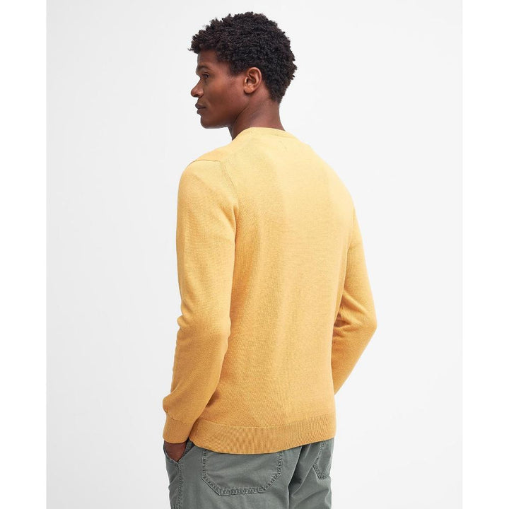 Barbour Maglione girocollo in cotone Pima Uomo Honey Gold