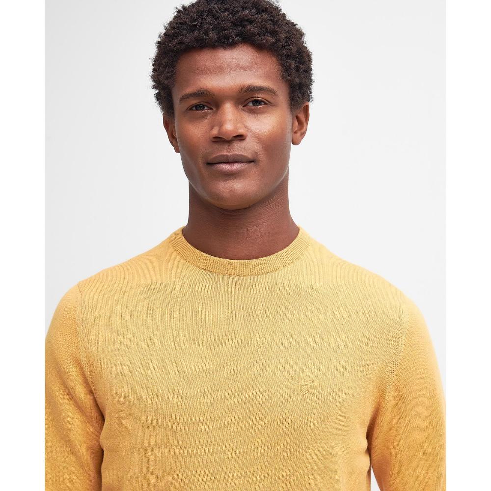 Barbour Maglione girocollo in cotone Pima Uomo Honey Gold