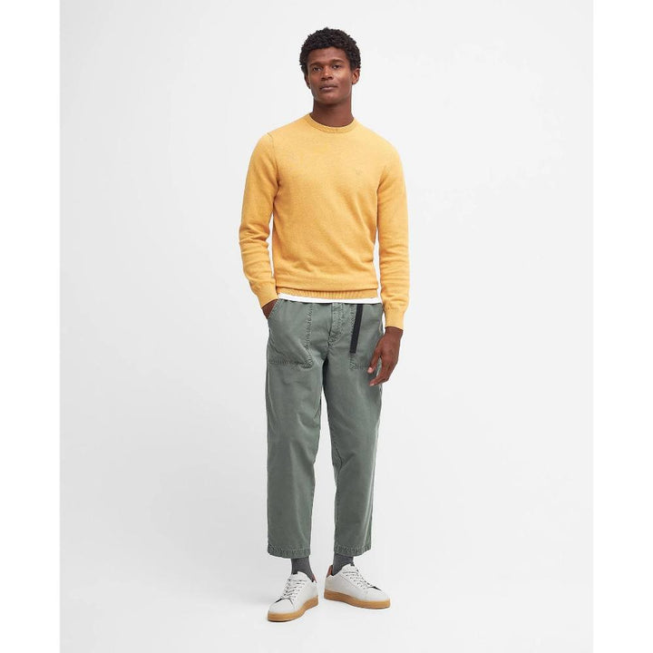 Barbour Maglione girocollo in cotone Pima Uomo Honey Gold