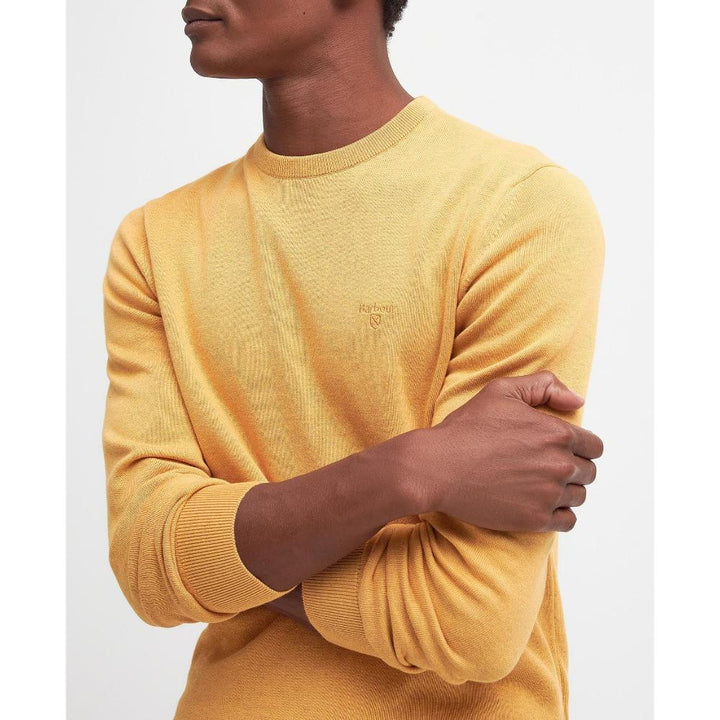 Barbour Maglione girocollo in cotone Pima Uomo Honey Gold