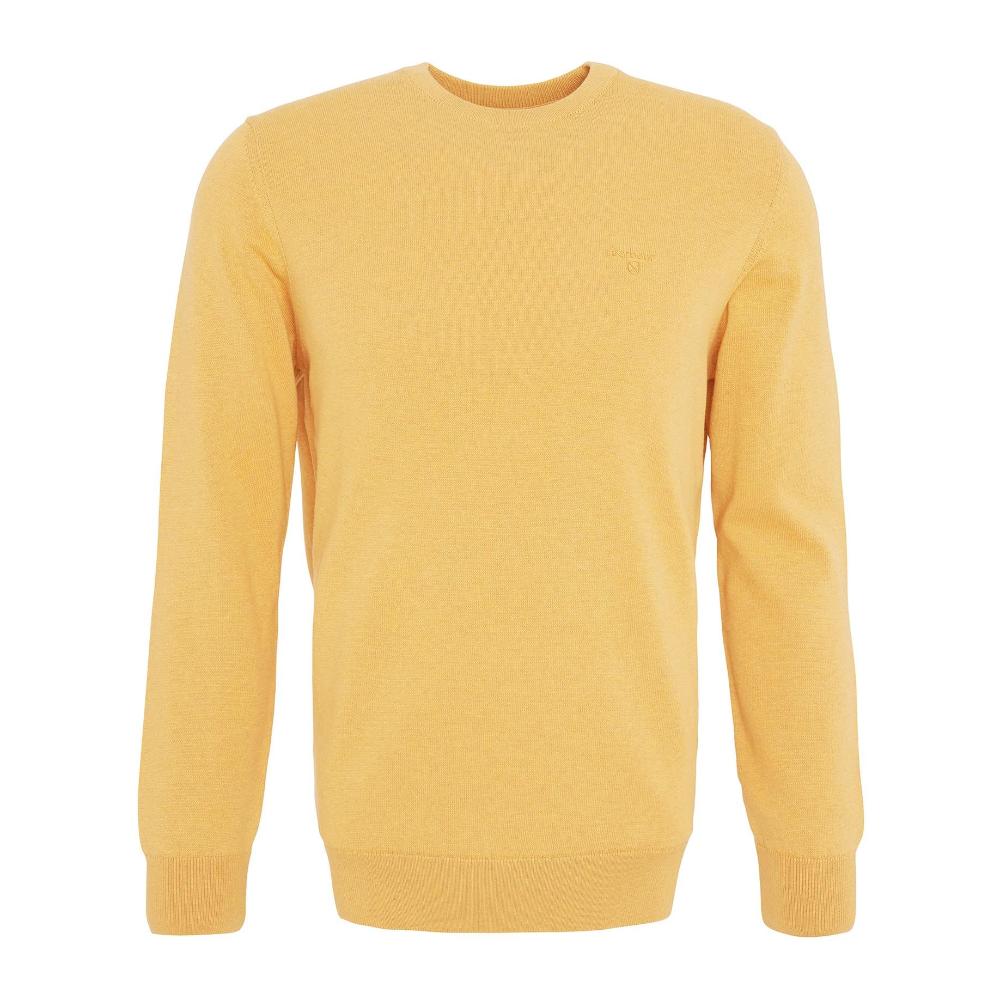 Barbour Maglione girocollo in cotone Pima Uomo Honey Gold