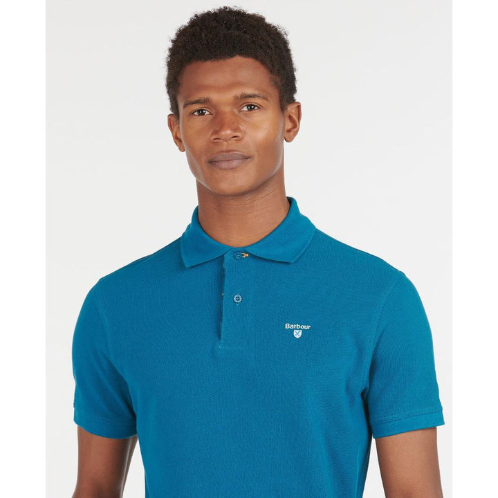 Barbour Polo In Cotone Uomo Lyons Blue