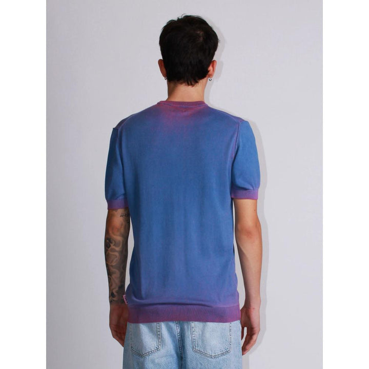 Berna T-shirt in Maglia Sfumata Uomo Viola-Fucsia