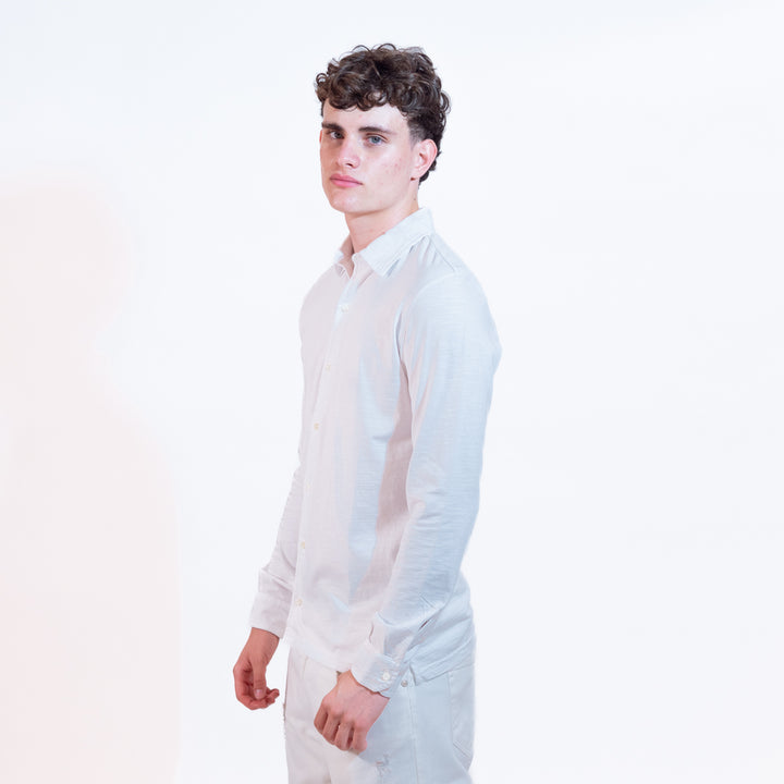 Bl'ker Camicia Fiammata Uomo White