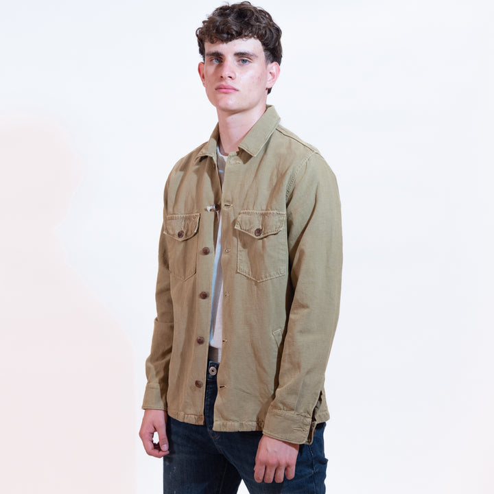 Bl'ker Acadia Lino Overshirt Uomo Moka