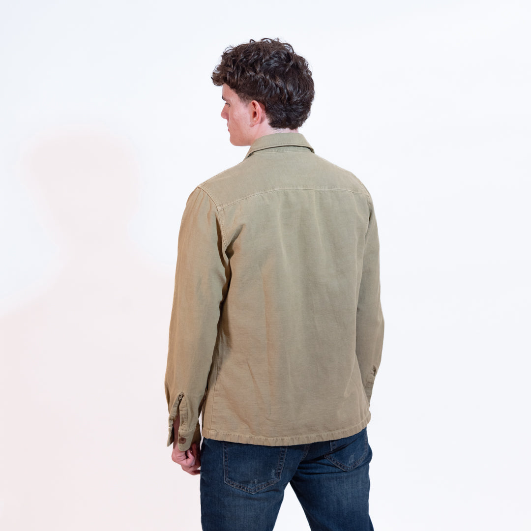 Bl'ker Acadia Lino Overshirt Uomo Moka