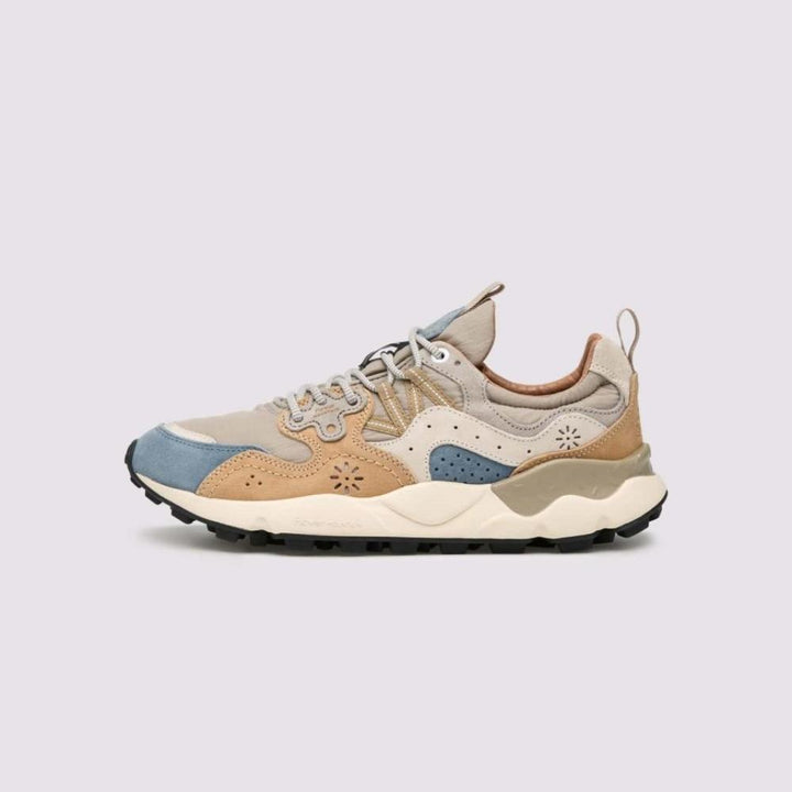 Flower Mountain Yamano 3 Man Sneakers in Suede Beige-Grigio