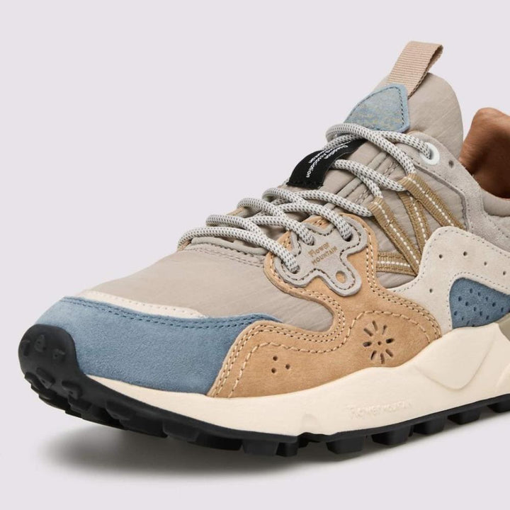 Flower Mountain Yamano 3 Man Sneakers in Suede Beige-Grigio