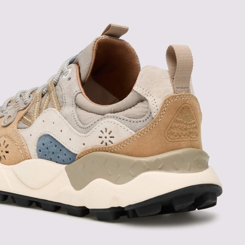 Flower Mountain Yamano 3 Man Sneakers in Suede Beige-Grigio