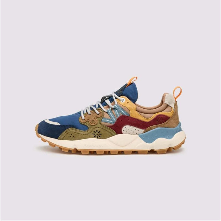 Flower Mountain Yamano 3 Man Sneakers in Suede Blu-Verde