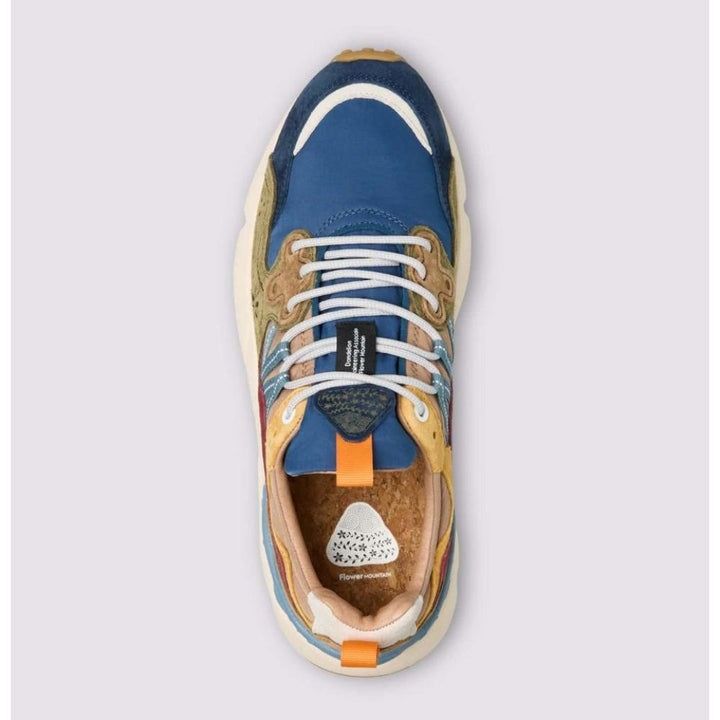 Flower Mountain Yamano 3 Man Sneakers in Suede Blu-Verde