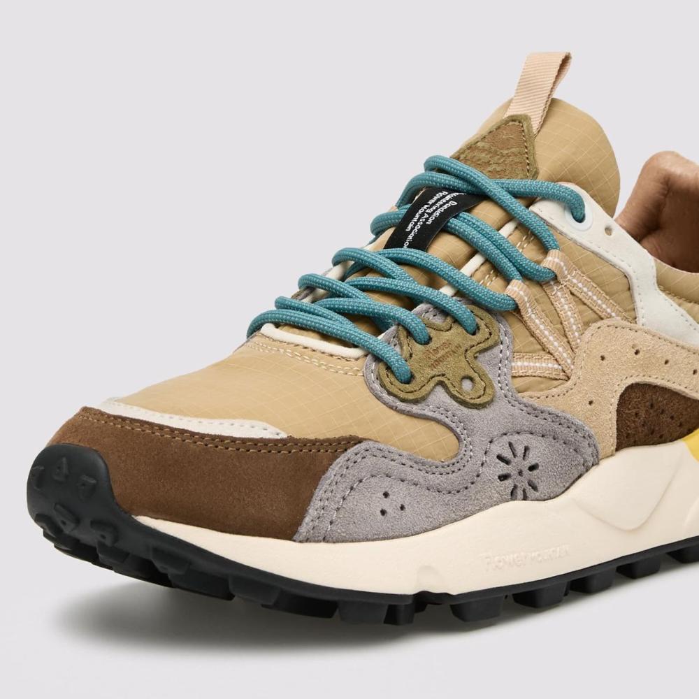 Flower Mountain Yamano 3 Man Sneakers Suede e Tessuto Tecnico Uomo Marrone-Grigio