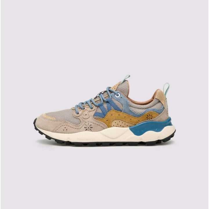 Flower Mountain Yamano 3 Man Sneakers in Suede Beige-Grigio