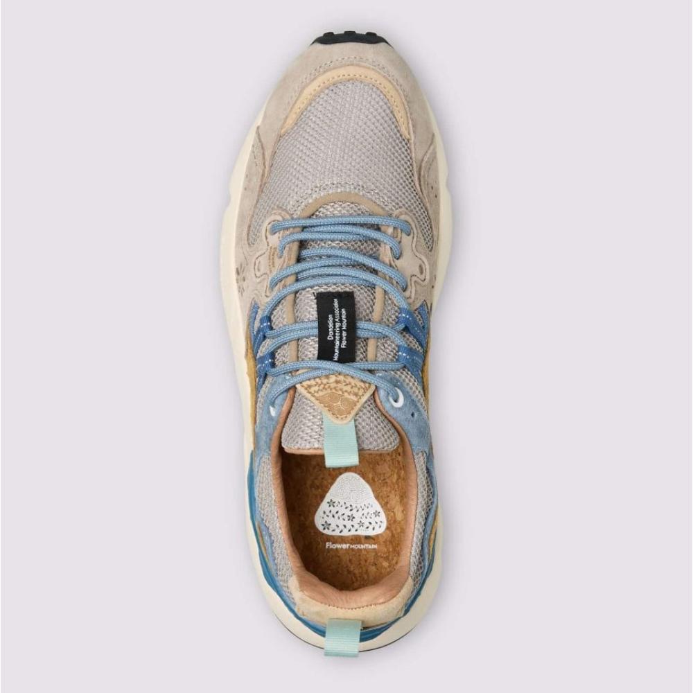 Flower Mountain Yamano 3 Man Sneakers in Suede Beige-Grigio