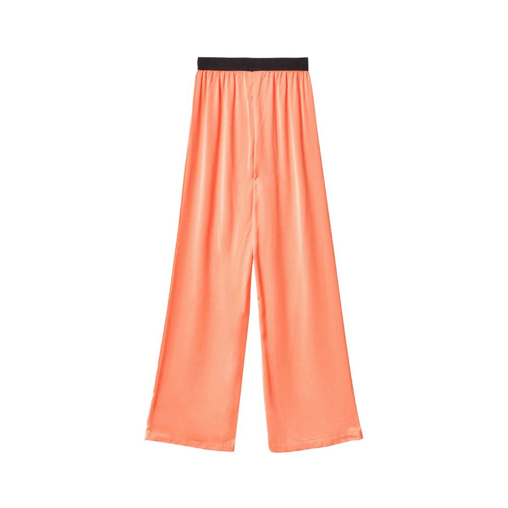 Gaëlle Paris Pantalone Morbido In Raso Donna Arancione Melone