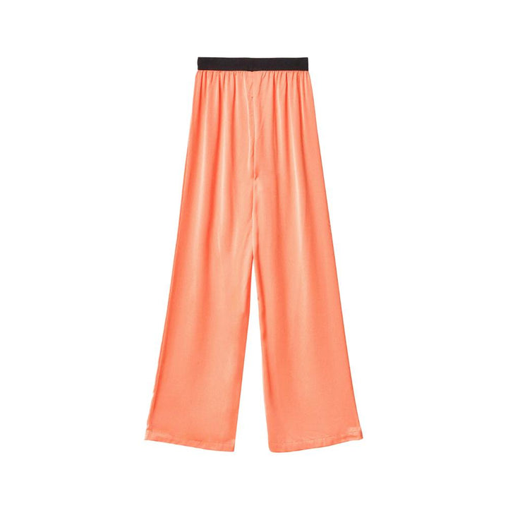 Gaëlle Paris Pantalone Morbido In Raso Donna Arancione Melone