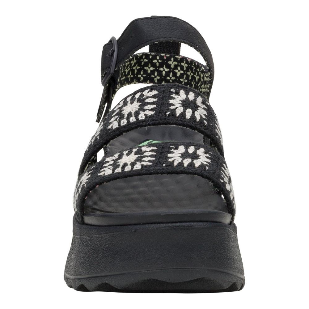 Hey Dude Delray Buckle Cottage Crochet Donna Nero