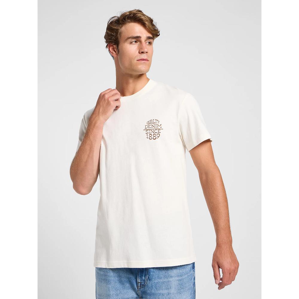 Lee Short Sleeve Relaxed T-shirt Tee Uomo Ecru