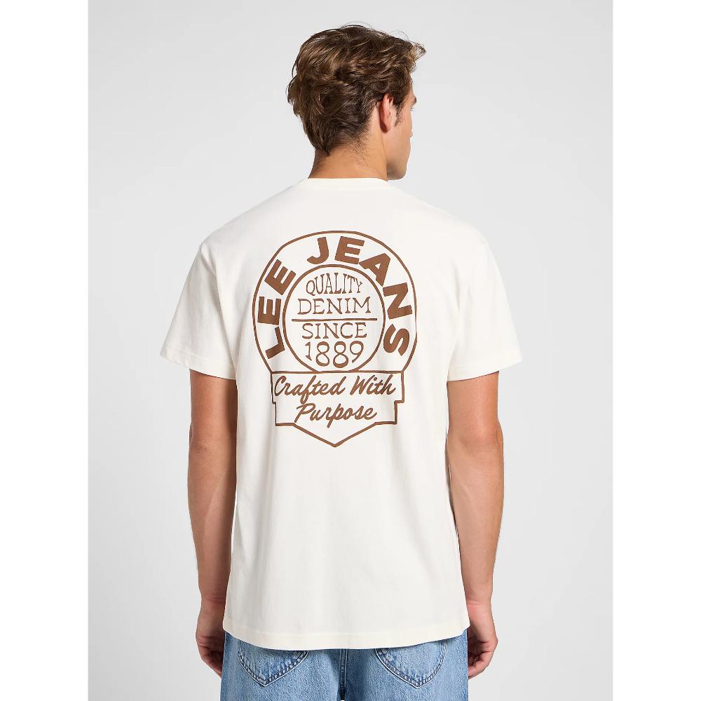 Lee Short Sleeve Relaxed T-shirt Tee Uomo Ecru