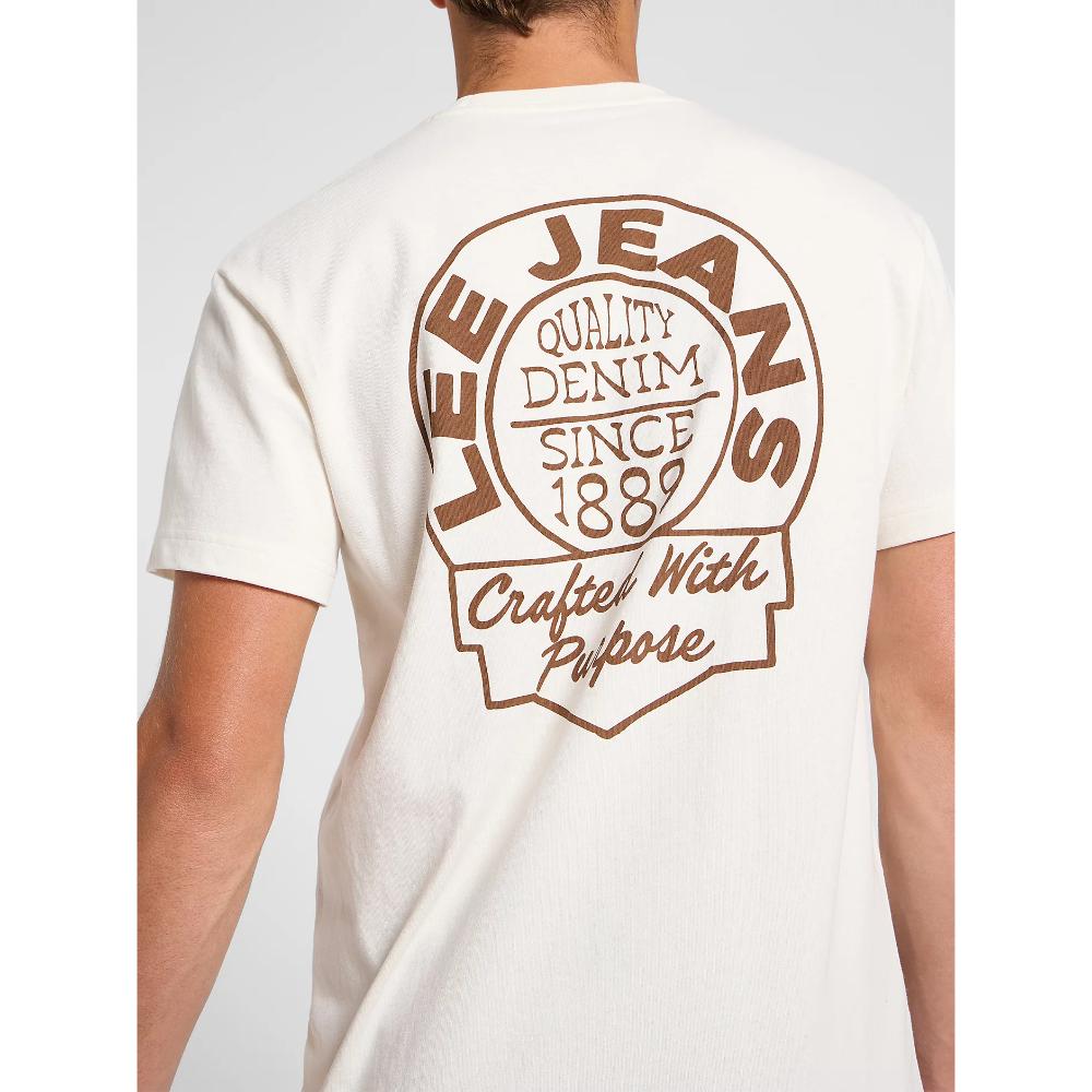 Lee Short Sleeve Relaxed T-shirt Tee Uomo Ecru