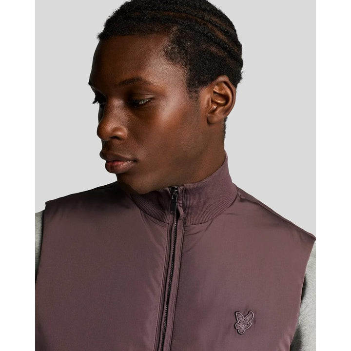 Lyle & Scott Tonal Hybrid Gilet Uomo Plum Truffle