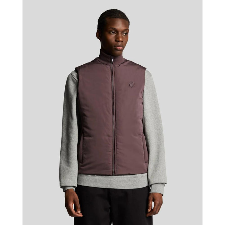 Lyle & Scott Tonal Hybrid Gilet Uomo Plum Truffle