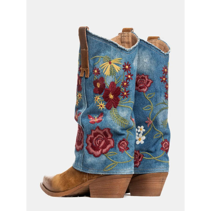 Metisse Stivali Texani Camoscio Cuoio Jeans Donna