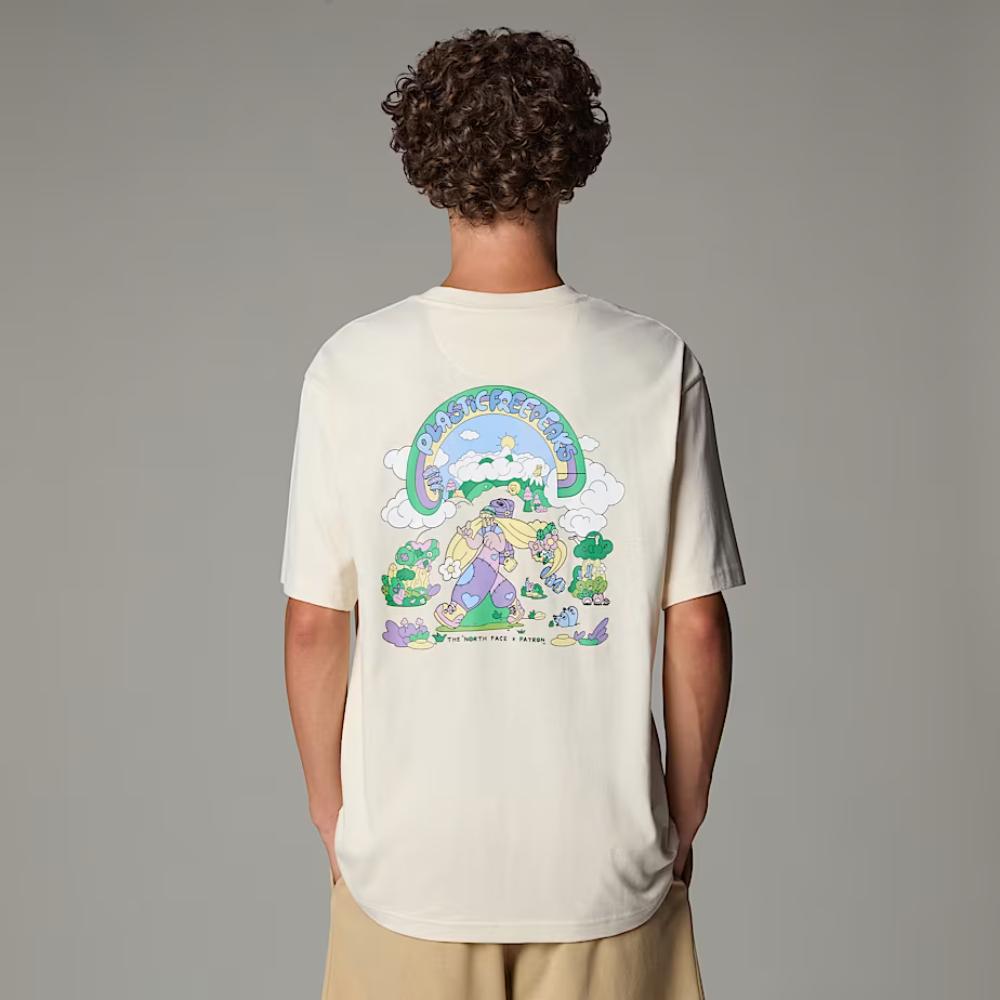 The North Face T-shirt Clean Trails Oversized Unisex Uomo White Dune