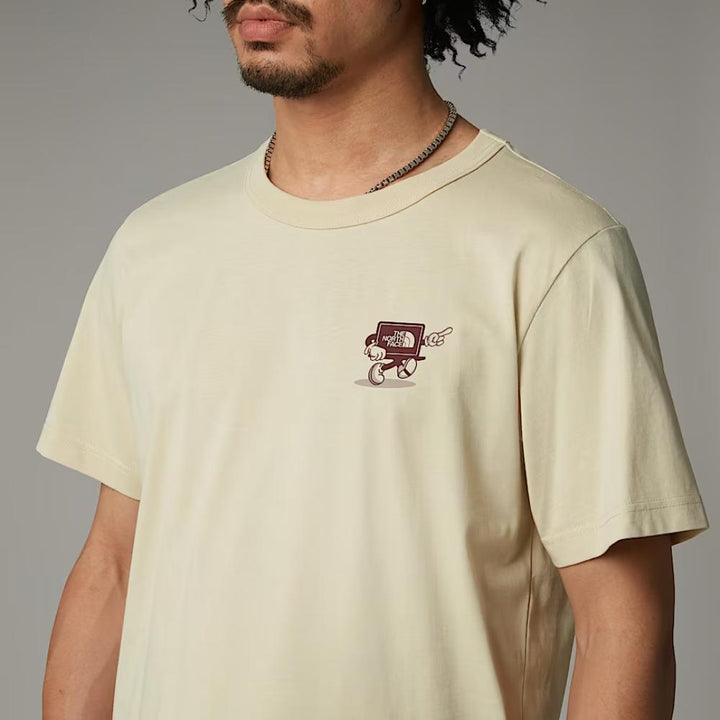The North Face T-shirt Con Logo Cartoon Rilassata Uomo Gravel