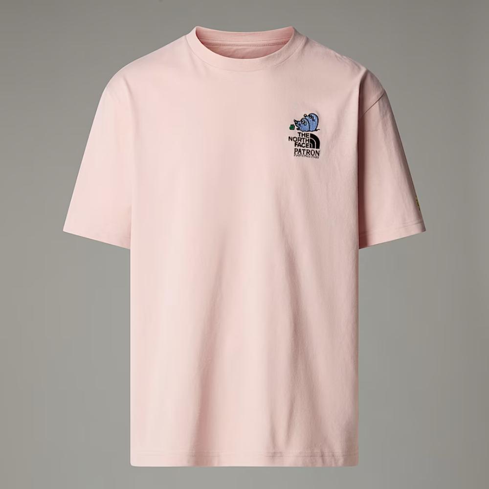 The North Face T-shirt Mountain Cleanup Oversized Uomo Pink Moss