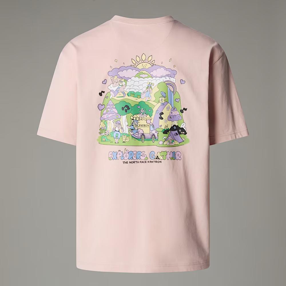 The North Face T-shirt Mountain Cleanup Oversized Uomo Pink Moss