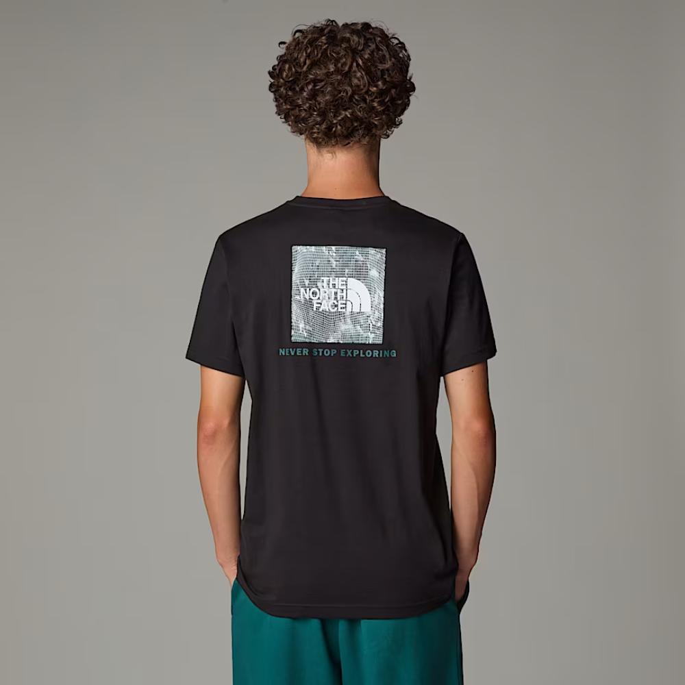 The North Face T-shirt NSE Box Uomo Black-Deep Nori Trail Grid Print