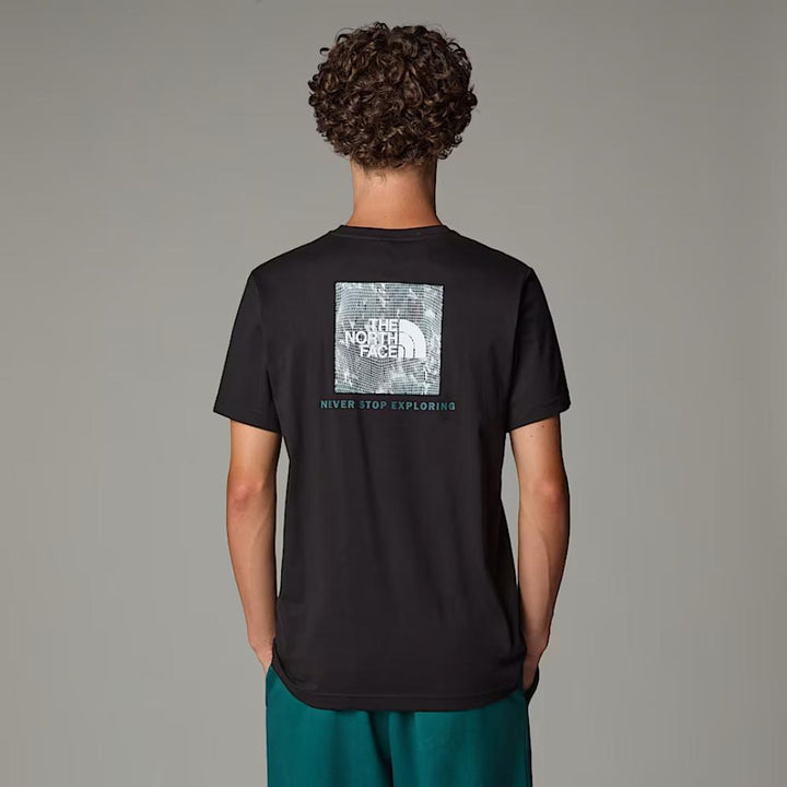 The North Face T-shirt NSE Box Uomo Black-Deep Nori Trail Grid Print