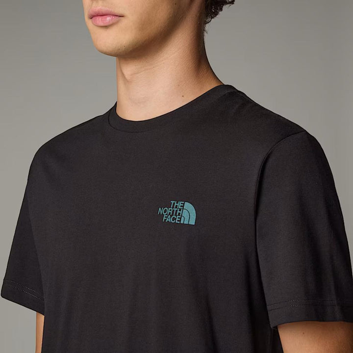 The North Face T-shirt NSE Box Uomo Black-Deep Nori Trail Grid Print