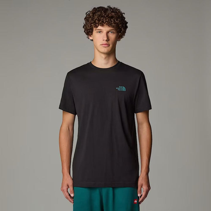 The North Face T-shirt NSE Box Uomo Black-Deep Nori Trail Grid Print